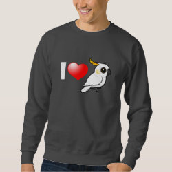 I Love Yellow-crested Cockatoos (down) Men's Basic Sweatshirt