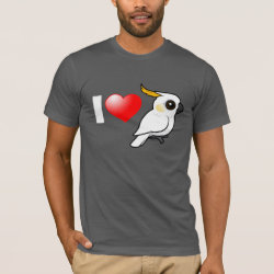I Love Yellow-crested Cockatoos (down) Men's Basic American Apparel T-Shirt