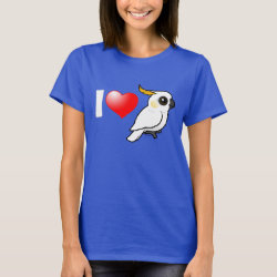 I Love Yellow-crested Cockatoos (down) Women's Basic T-Shirt