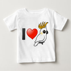 I Love Yellow-crested Cockatoos (up) Baby Fine Jersey T-Shirt