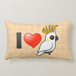 I Love Yellow-crested Cockatoos (up) Throw Pillow Lumbar 13