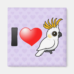 I Love Yellow-crested Cockatoos (up) Square Magnet