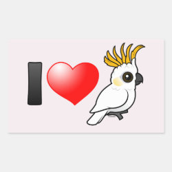 I Love Yellow-crested Cockatoos (up) Rectangle Sticker