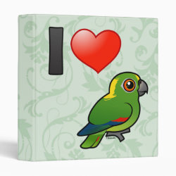 I Love Yellow-naped Amazons Avery Signature Binder 8.5x11