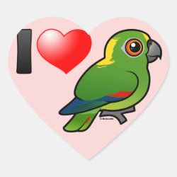 I Love Yellow-naped Amazons Heart Sticker