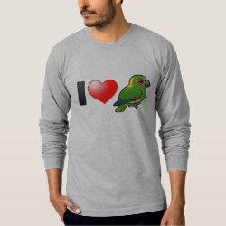 I Love Yellow-naped Amazons Men's American Apparel Fine Jersey Long Sleeve T-Shirt