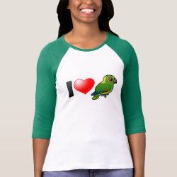 I Love Yellow-naped Amazons Ladies Raglan Fitted T-Shirt