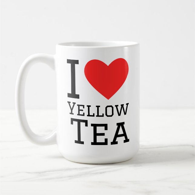 I love yellow tea  coffee mug (Left)