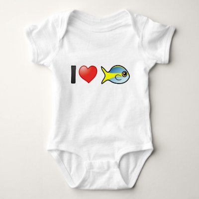 I Love Yellowtail Snapper Baby Bodysuit