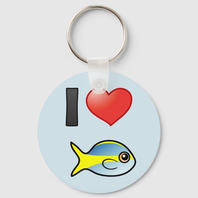 I Love Yellowtail Snapper Keychain (Front)