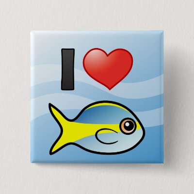 I Love Yellowtail Snapper Pinback Button
