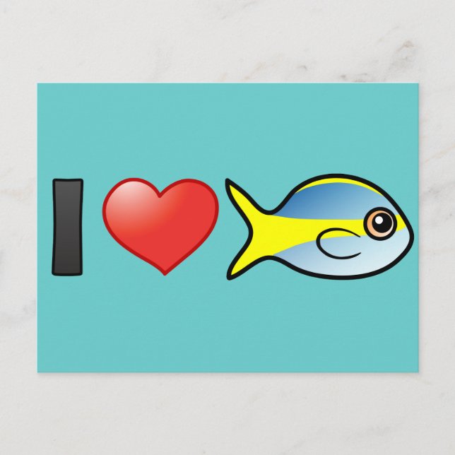 I Love Yellowtail Snapper Postcard (Front)