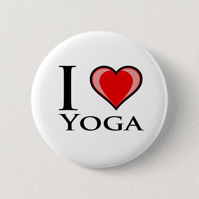 I Love Yoga Button (Front)