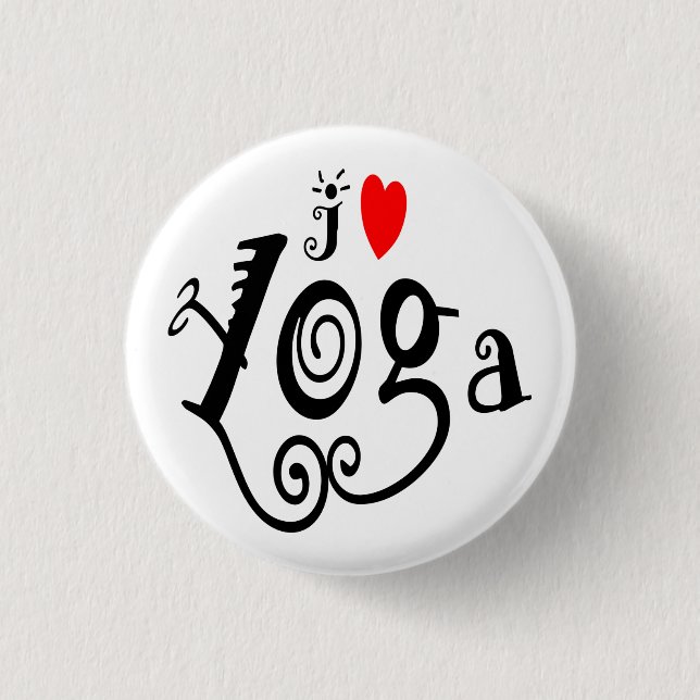 I Love Yoga Button (Front)