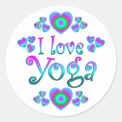 I Love Yoga Classic Round Sticker