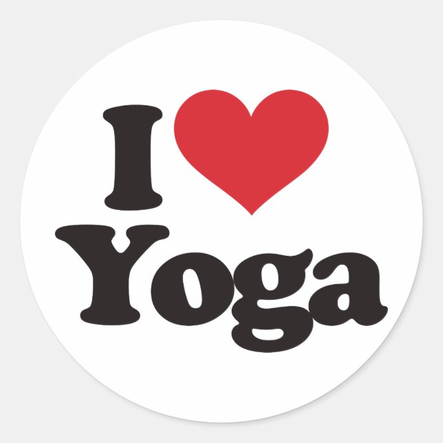 I Love Yoga Classic Round Sticker (Front)
