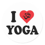 I Love Yoga Classic Round Sticker