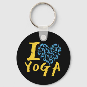 I Love Yoga  Keychain