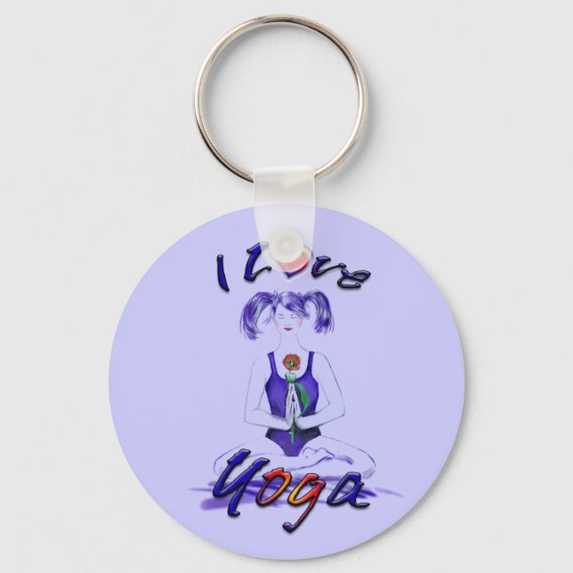 I Love Yoga Keychain (Front)
