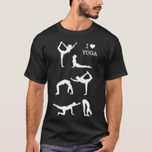 I Love Yoga Men Women Yoga Poses T-Shirt