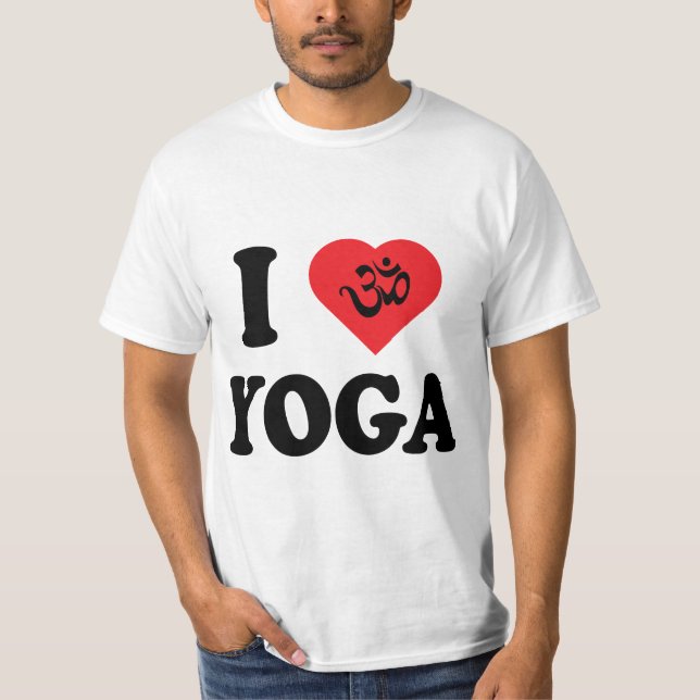 I Love Yoga Men's T-Shirts (Front)