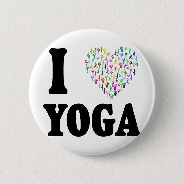 I Love Yoga Pinback Button (Front)