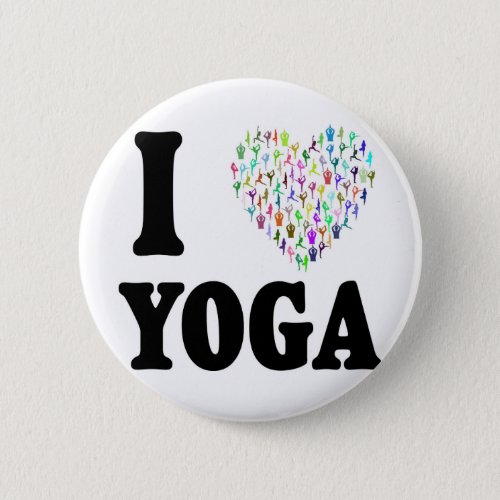 I Love Yoga Pinback Button
