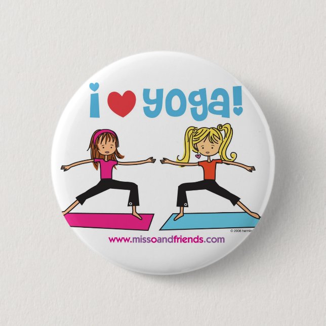 i love yoga pinback button (Front)