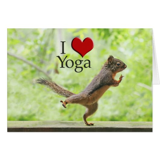 I Love Yoga Squirrel Cards (Front Horizontal)