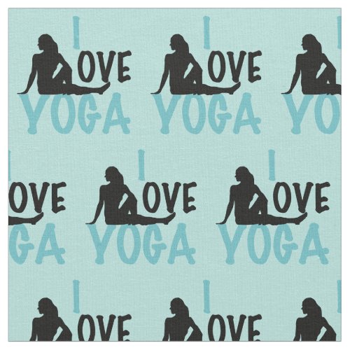 I Love Yoga Teal Fabric