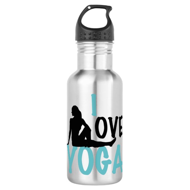I Love Yoga Water Bottle (Front)