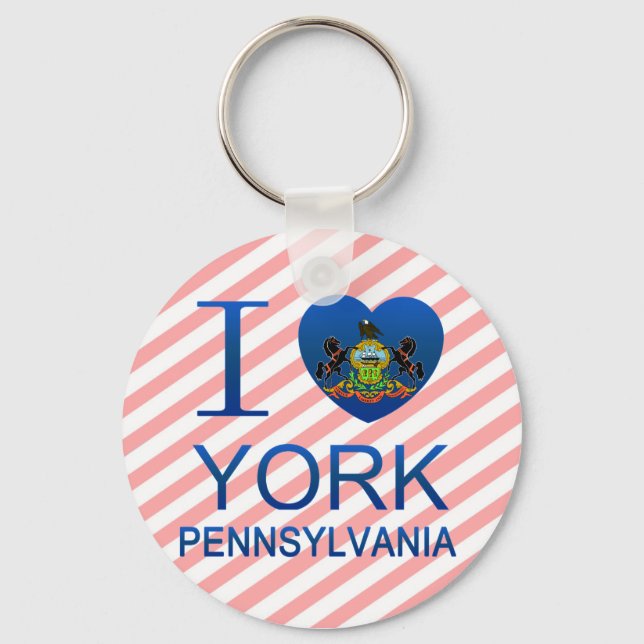 I Love York, PA Keychain (Front)