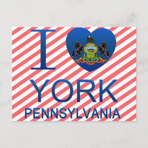 I Love York PA Postcard