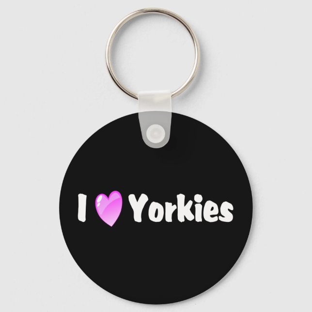 I Love Yorkies Keychain (Front)