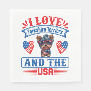 I love Yorkshire Terriers and the USA 01 Napkins