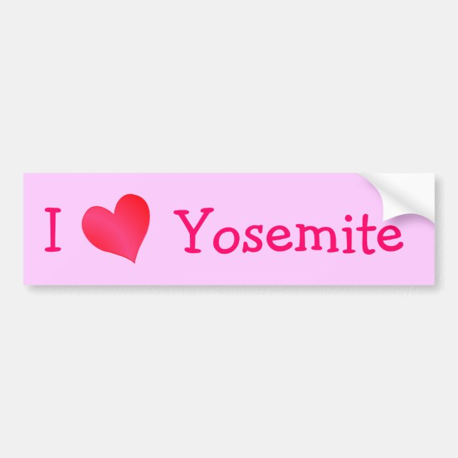 I Love Yosemite Bumper Sticker (Front)