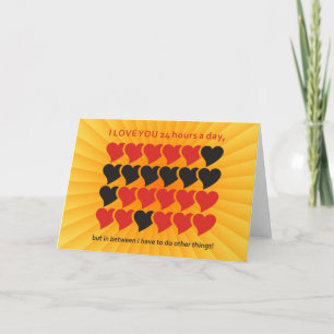 I LOVE YOU 24 hours a day yellow shine Card