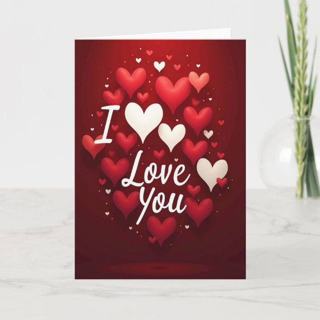 I Love You 3D Heart Card (Front)