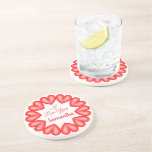 I love you 3d hearts circle frame coaster