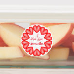I love you 3d hearts circle frame kids' labels<br><div class="desc">Romantic circle frame with 3D red hearts and elegant “I Love You” text, personalized with a customizable name. Perfect gift design for girlfriend, wife, or fiancée, ideal for Valentine’s Day, anniversary, or romantic occasions. A unique and heartfelt design that blends modern 3D style with emotional expression for your loved one....</div>