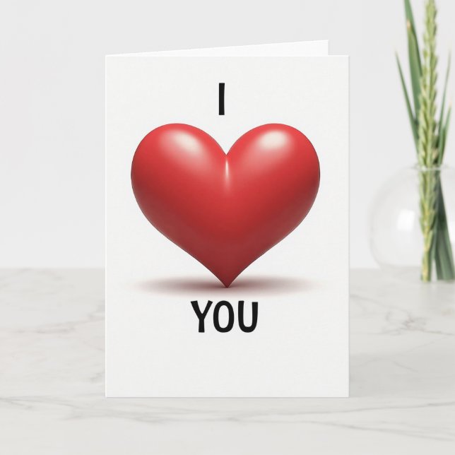 I Love You 3D Red Heart Card (Front)