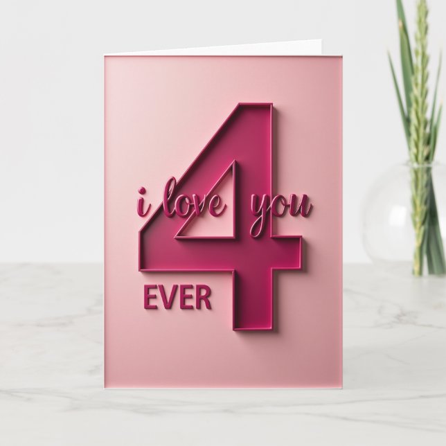 I Love You 4 Ever Card (Front)