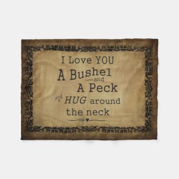 "i Love You A Bushel And A Peck" Fleece Blanket by thinkpinkgirlpower at Zazzle