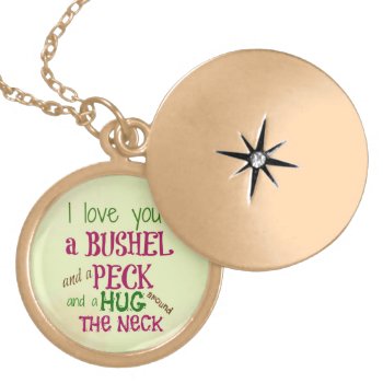 "i Love You A Bushel And A Peck" Necklace by Gigglesandgrins at Zazzle