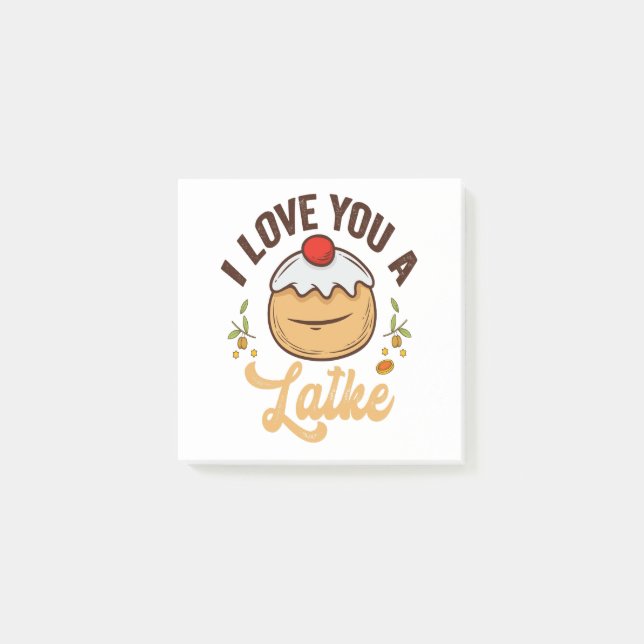 i Love you a Latke Funny Jewish Hanukkah Bread  Post-it Notes (Front)