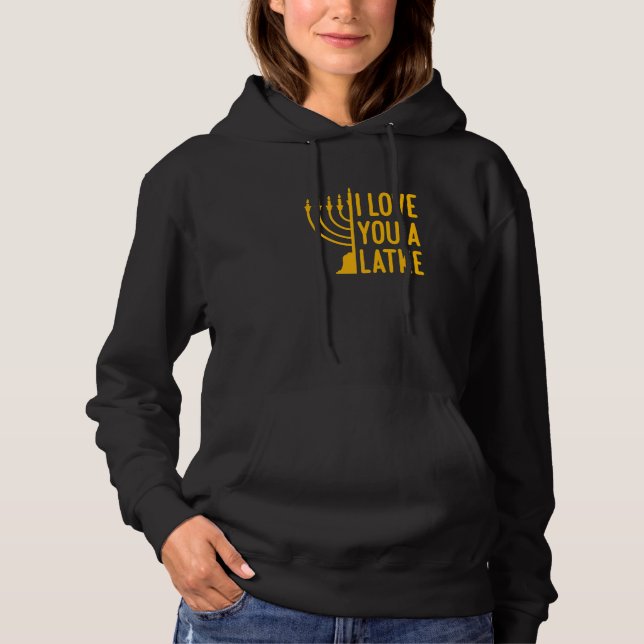I Love You A Latke Hanukkah Pajamas Women Hoodie (Front)