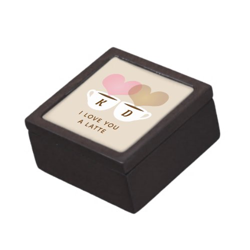 I Love You A Latte Custom Monogram Initials Coffee Gift Box