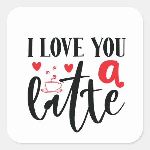 I Love You A Latte Custom Photo Valentines Day Square Sticker