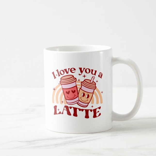 I Love You A Latte | Cute Coffee Cup Pun (Right)