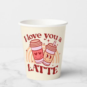 I Love You A Latte Cute Coffee Cup Pun